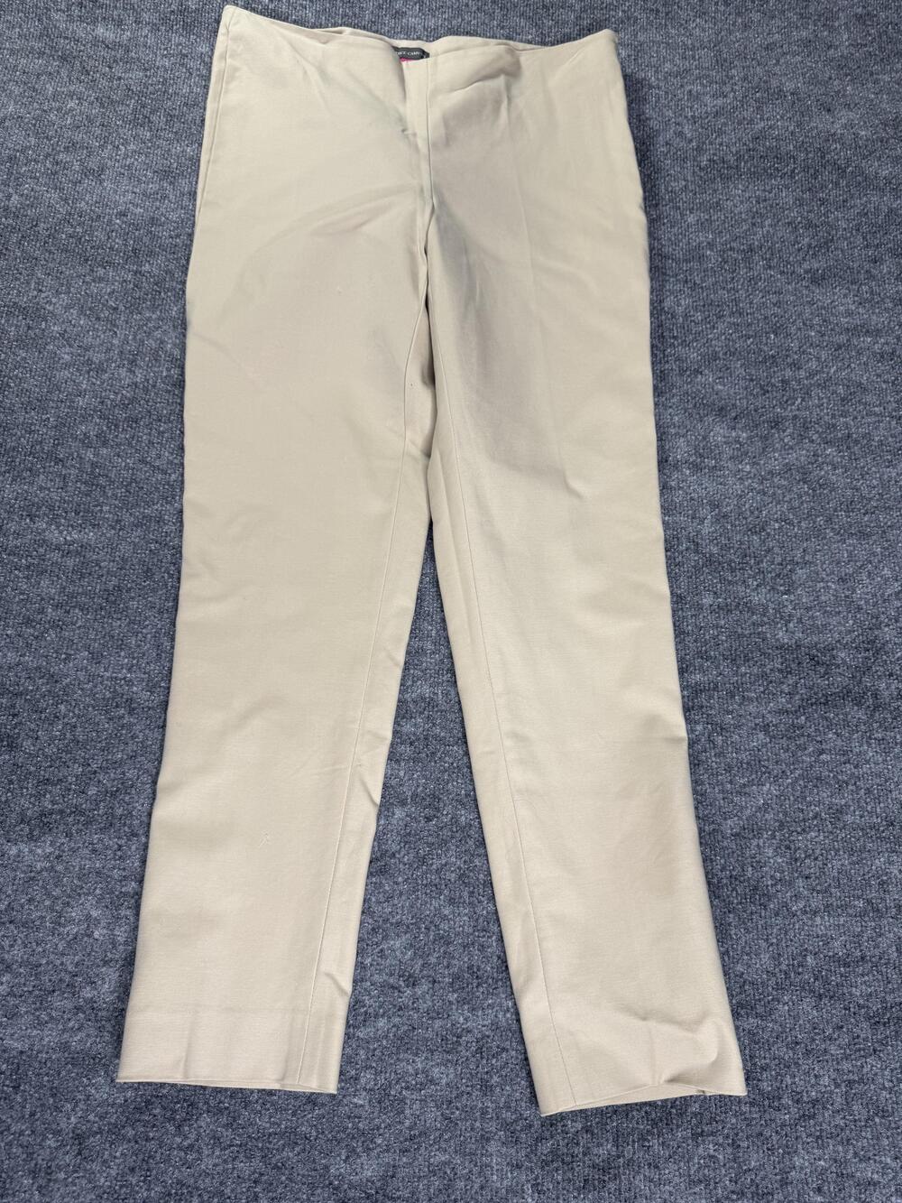Vince Camuto Pants Womens 10 Beige Straight Leg Dress Twill Side Zip Work Office